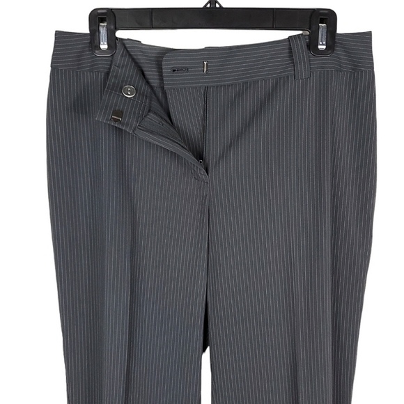 Anne Klein Grey Pinstripe Professional Crop Pantsuit - Picture 10 of 14